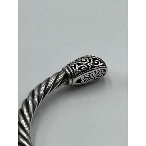 Sterling Silver Artisan 925 Mystic
Quartz Balinese Hinge Bangle Bracelet 20g - Picture 9 of 14